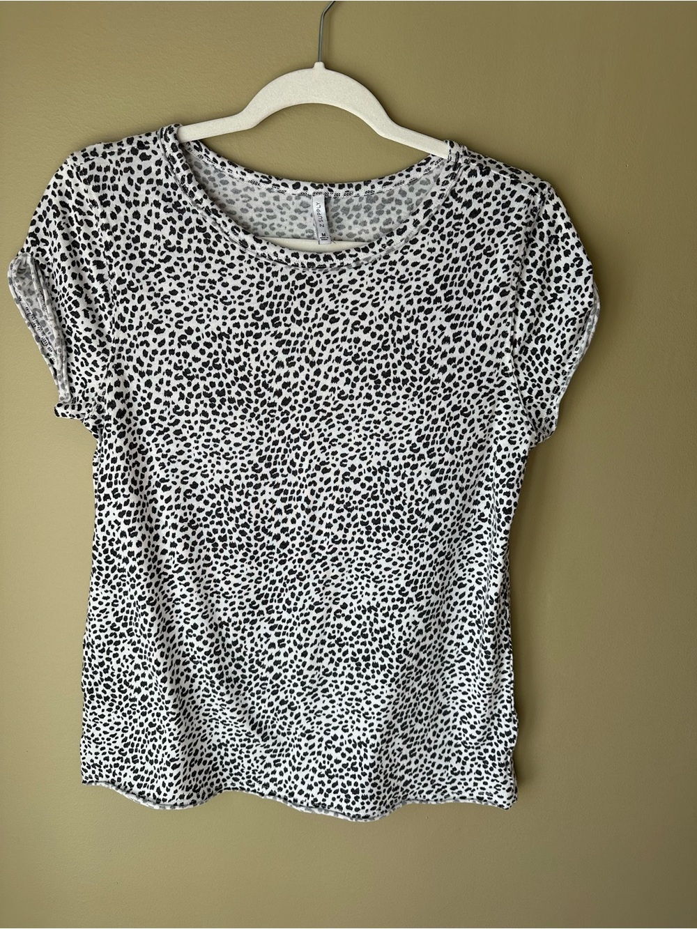 Z Supply Black and White Spotted Short Sleeve Tee
